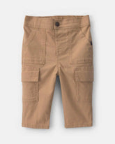 Baby Boy Wide-Leg Cargo Pants - Khaki