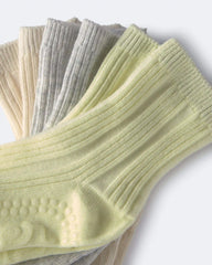 Toddler 3-Pack Crew Socks - Cream/Heather Grey/Yellow