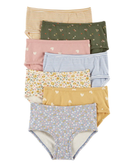 Kid 7-Pack Floral Brief Stretch Cotton Underwear