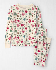 Girls 2-Piece Organic Cotton Pajamas in Winter Wonderland