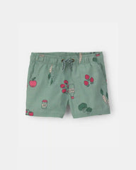Baby Boy Veggie Fruit Shorts - Green