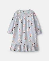 Girls Fairies Fleece Loose Fit Night Gown - Blue