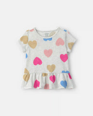 Toddler Girl Heart Peplum Top