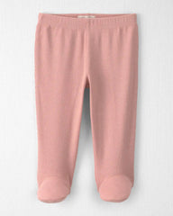 Baby Girl Organic Cotton Rib Footed Pants