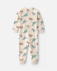 Toddler Boy 1-Piece Dino DreamPlush Snug Fit Pajama - Cream