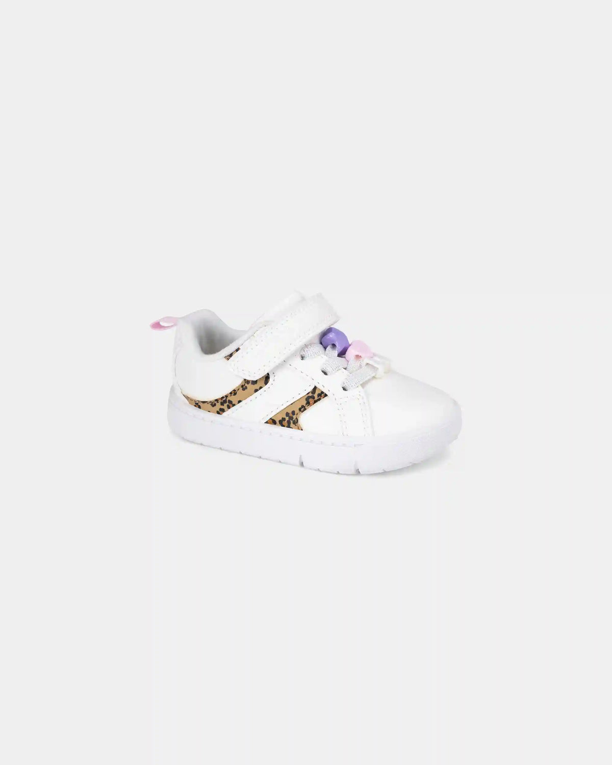 Baby Girl Every Step® First Walker Leopard Charm Sneakers - White