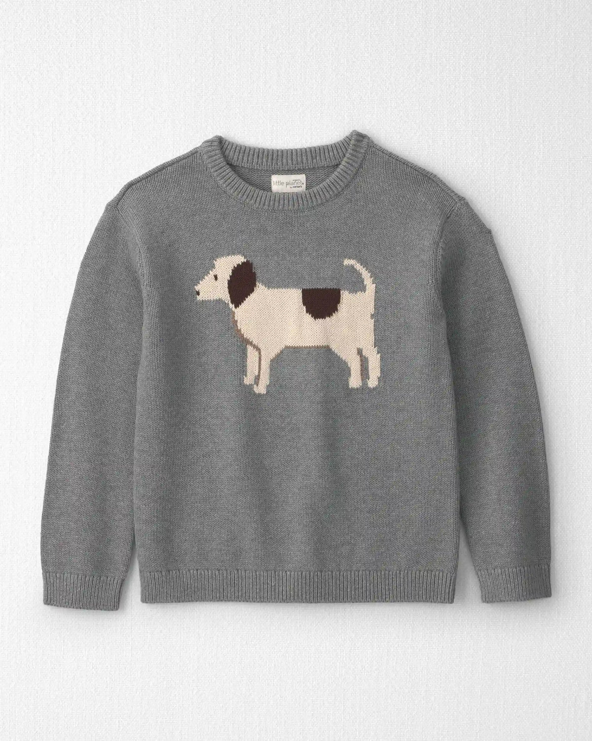 Kids Organic Cotton Dog Sweater Knit Pullover