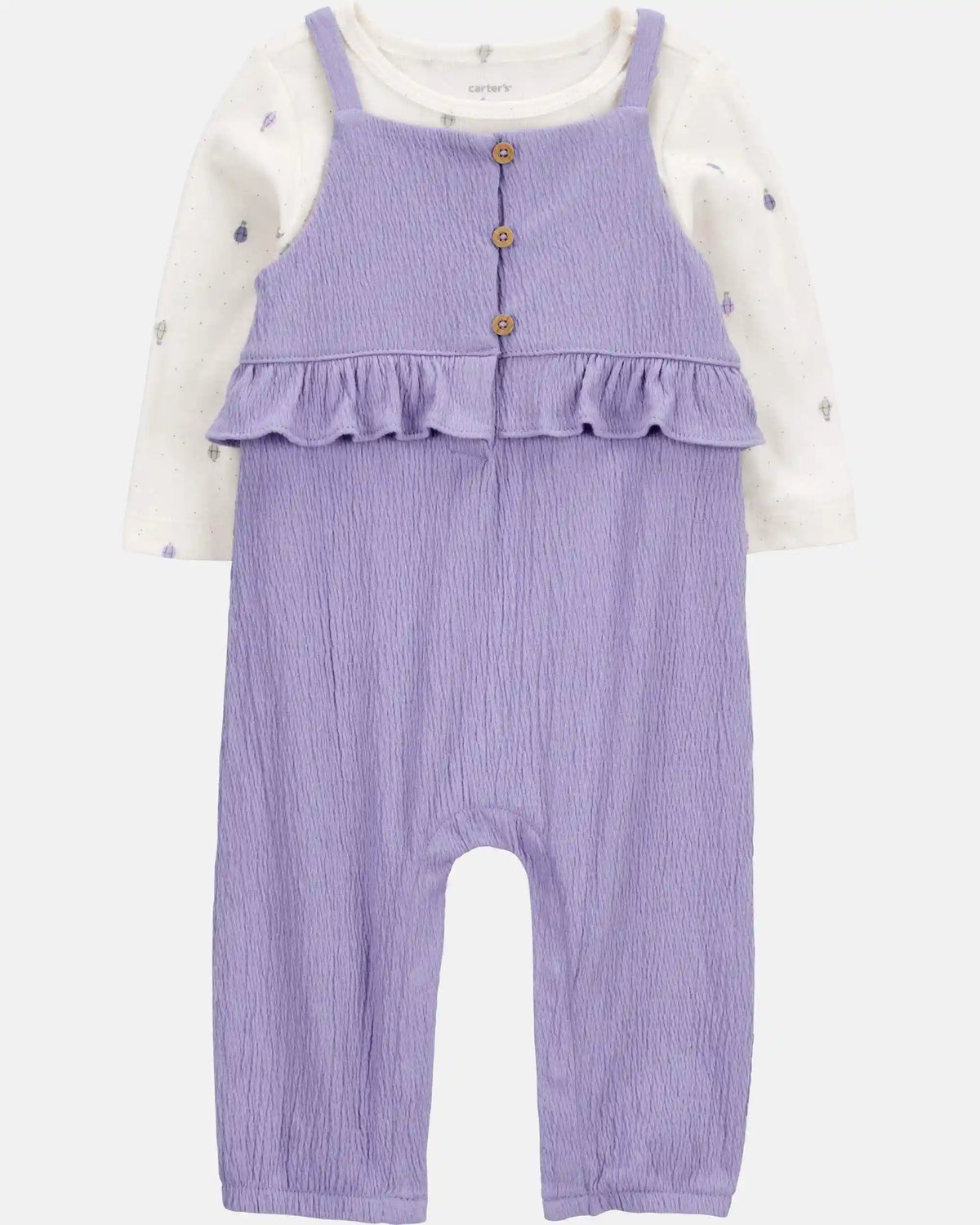 Baby Girl 2-Piece Long-Sleeve Tee & Coverall Set - Purple