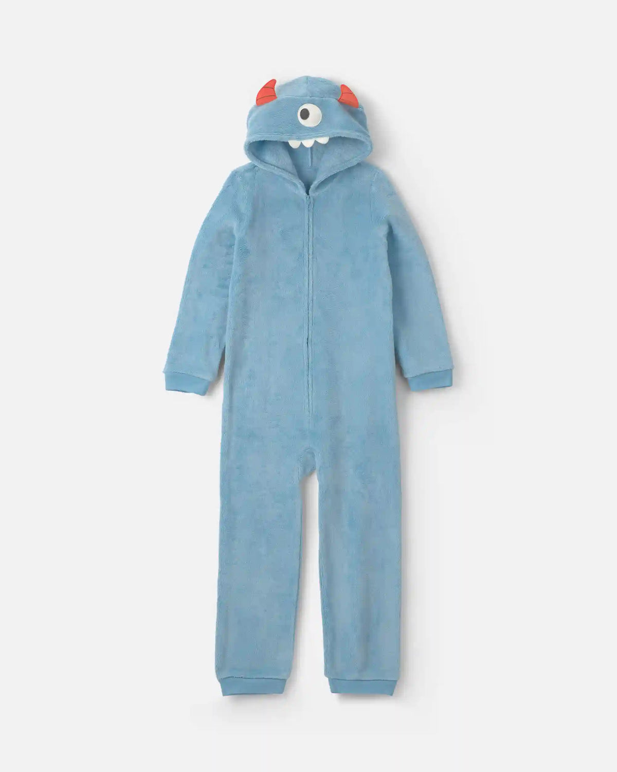 Boys 1-Piece Monster Halloween Fleece Pajama Costume - Blue