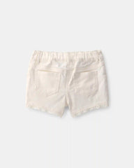 Baby Girl Eyelet Trim Twill Shorts - Cream