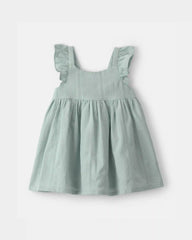Baby Girl Ruffle-Sleeve Dress - Green