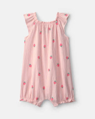Baby Girl Strawberry Romper - Pink