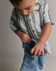 Toddler Boy Cargo Shorts in Denim