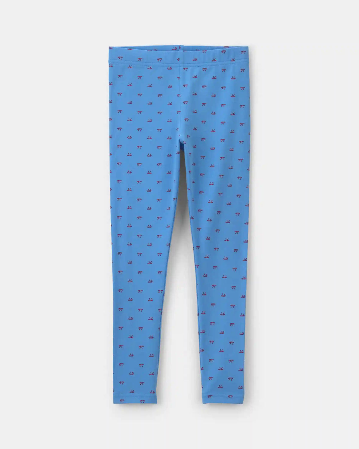 Girls Bow Pull-On Stretch Leggings - Blue