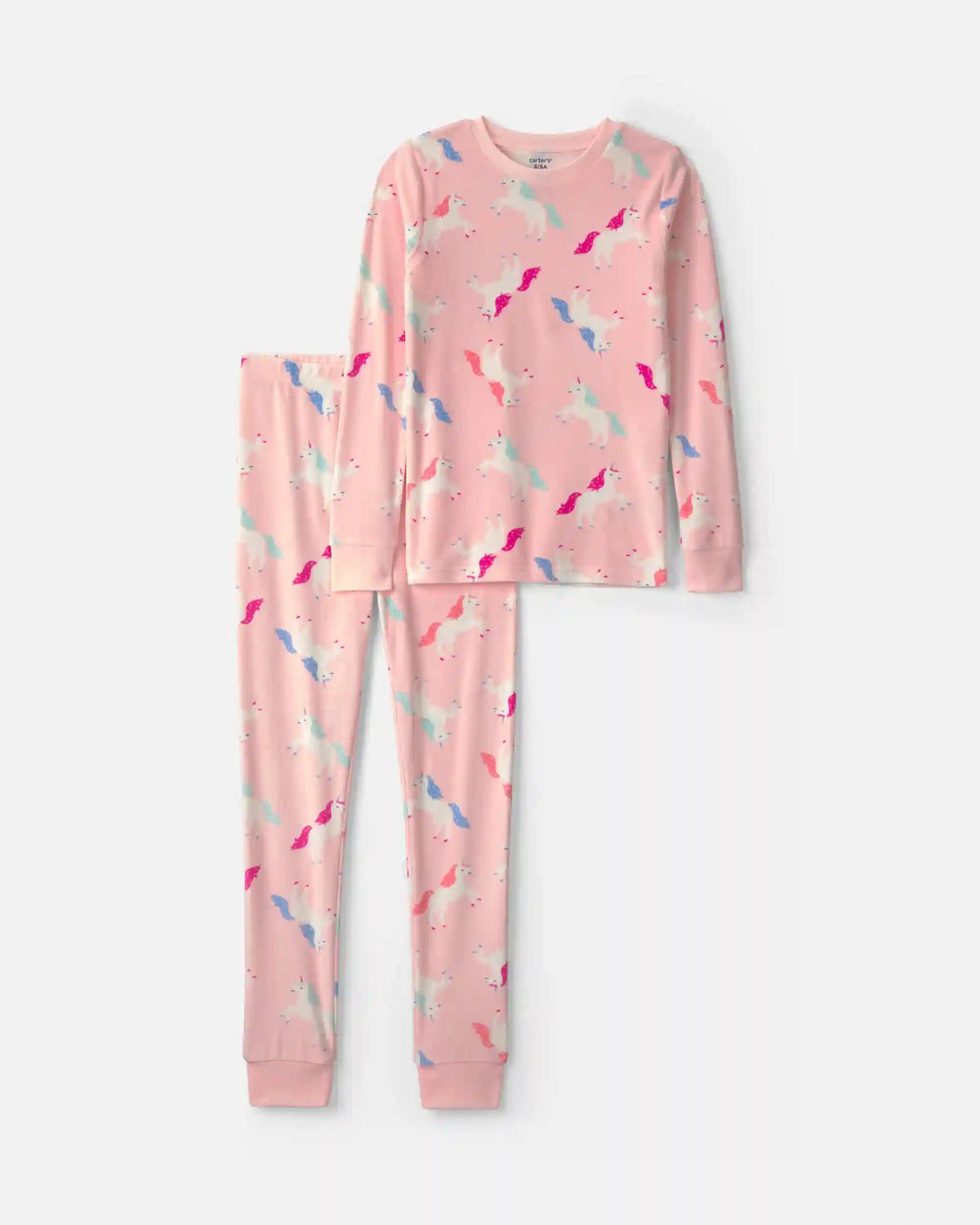 Girls 2-Piece Unicorn DreamPlush Snug Fit Pajama Set - Pink