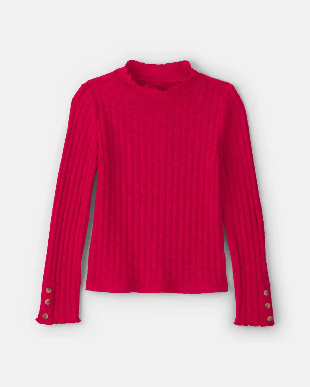 Girls Long-Sleeve Turtleneck Top - Red