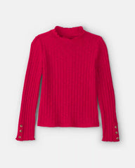 Girls Long-Sleeve Turtleneck Top - Red