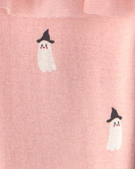 Baby Girl 2-Piece 'Mommy's Little Boo' Halloween Long-Sleeve Bodysuit & Pant Set - Cream/Pink
