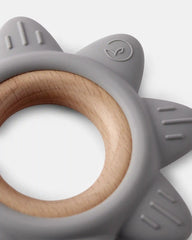 Baby Little Planet Silicone &  Wood Teether - Grey