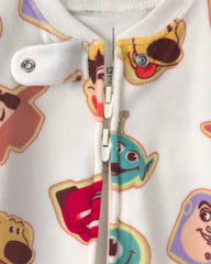 Baby Boy 1-Piece Pixar 2-Way Zip DreamPlush Snug Fit Footed Pajama - Cream