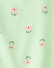 Toddler Girl Floral Relaxed Top - Green
