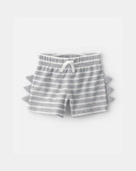 Baby Boy 2-Piece Dino Spikes Waffle-Knit Short-Sleeve Bodysuit & Short Set - Grey