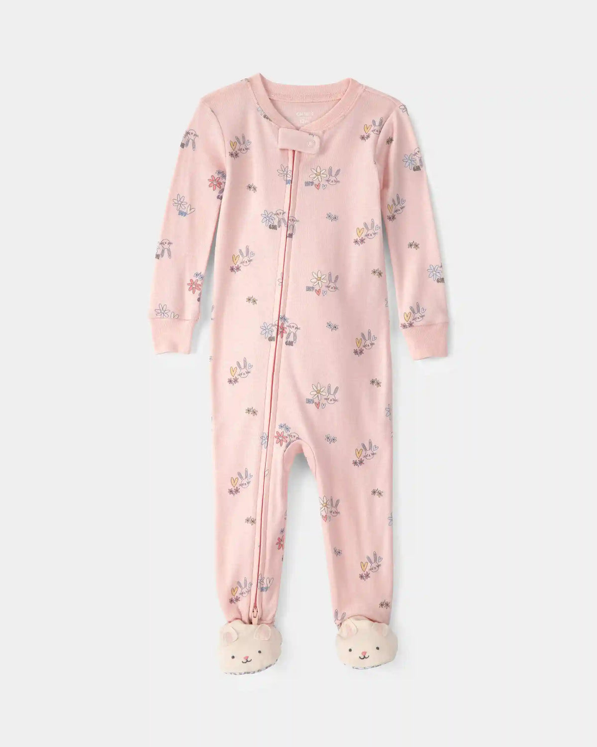 Baby Girl Easter Bunny 100% Cotton Snug Fit 1-Piece Pajama - Pink