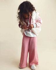 Toddler Girl French Terry Wide-Leg Pants - Pink