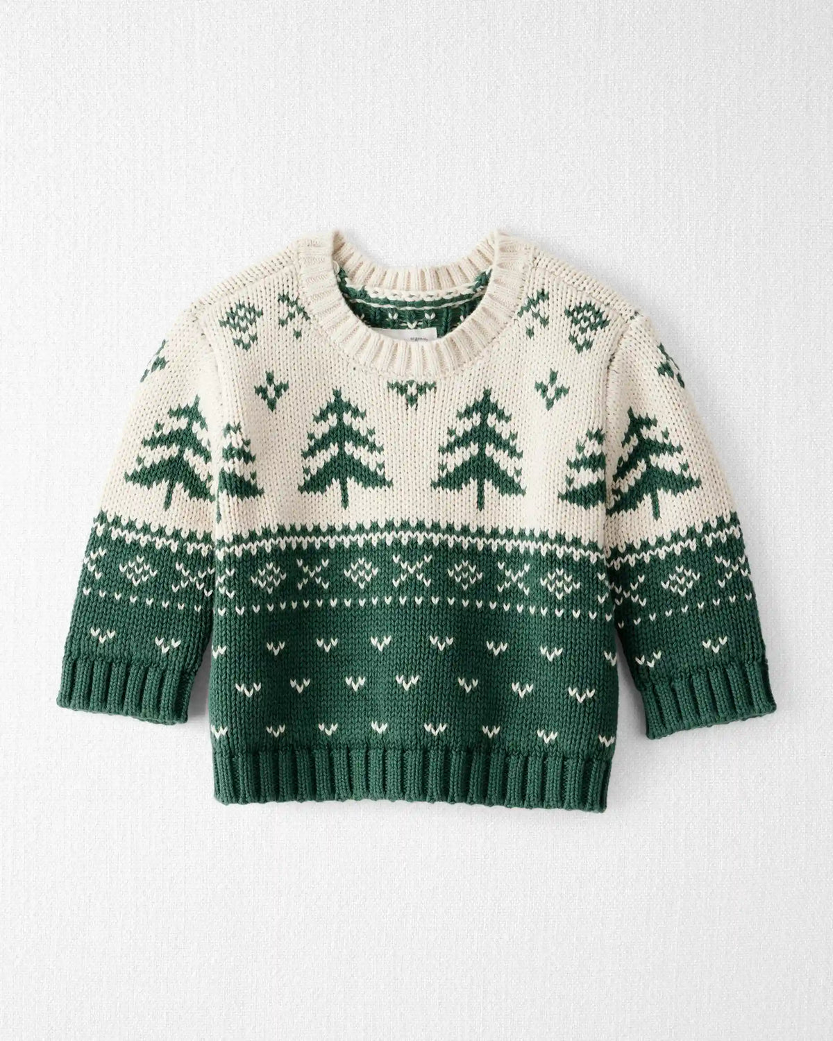 Baby Organic Cotton Fair Isle Sweater Knit Pullover