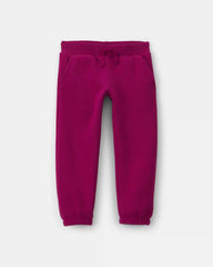Toddler Girl Fleece Joggers - Burgundy