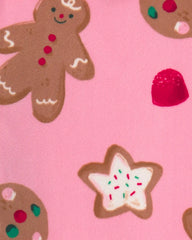 Baby Girl 2-Piece Christmas Gingerbread DreamPlush Snug Fit Pajama Set - Pink