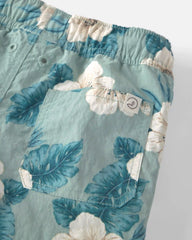Toddler Boy Recycled Swim Trunks in in Blue Hibiscus