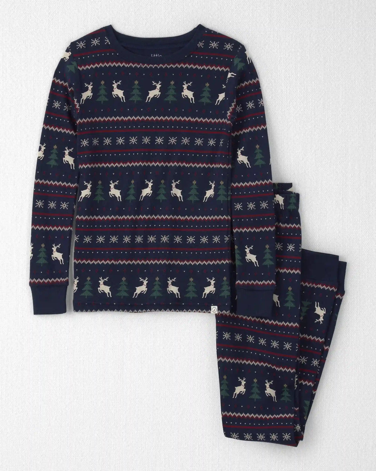 Kids 2-Piece Organic Cotton Fair Isle Pajamas