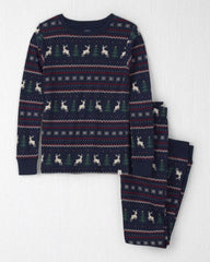 Kids 2-Piece Organic Cotton Fair Isle Pajamas
