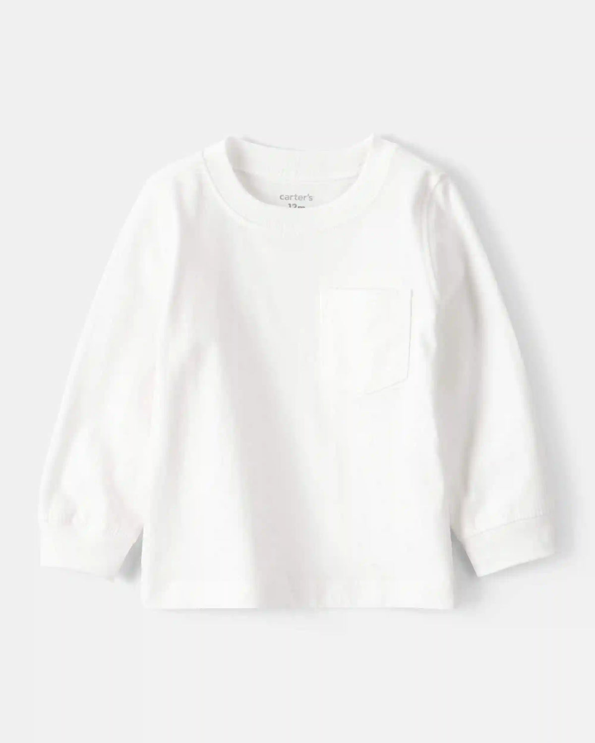 Baby Boy Long-Sleeve Pocket Tee - White