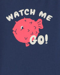 Toddler Boy Puffer Fish Graphic Tee - Navy