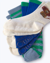 Toddler Boy 3-Pack Striped Lion Crew Socks