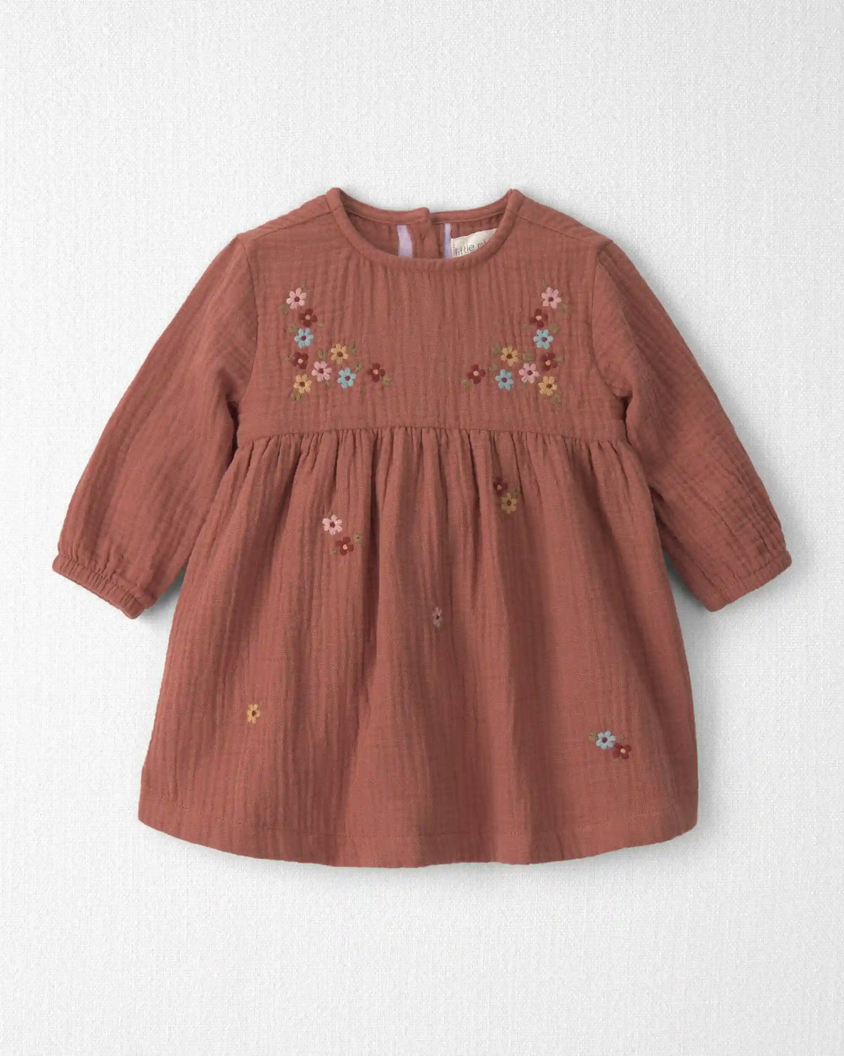 Baby Girl Organic Cotton Embroidered Gauze Dress