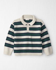 Toddler Boy Organic Cotton Sweater Knit Polo in Stripes