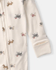 Baby Dog PurelySoft™ 2-Way Zip Sleep & Play Pajamas - Cream
