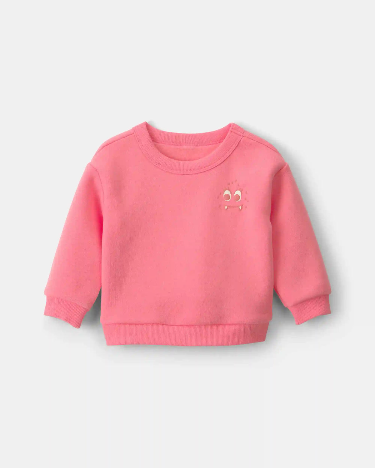 Baby Girl Monster Fleece Pullover Sweatshirt - Pink