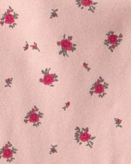 Baby Girl Organic Cotton Tiered Dress in Blush Floral Print