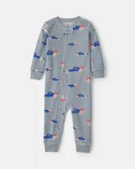 Toddler Boy 1-Piece Cars DreamPlush Snug Fit Pajama - Blue