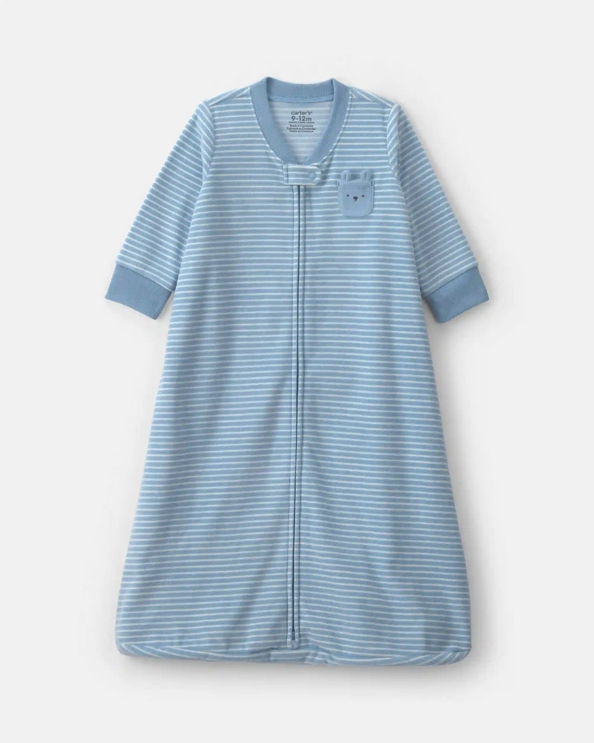 Baby Boy Striped Fleece Sleep Bag - Blue