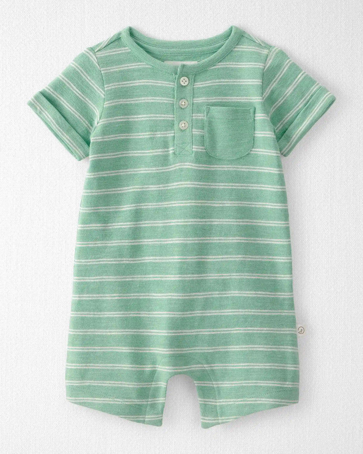 Baby Short-Sleeve Romper Made with Organic Cotton in Stripes