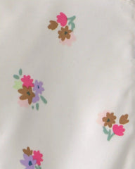 Baby Girl Floral Hooded Midweight Winter Jacket - Cream