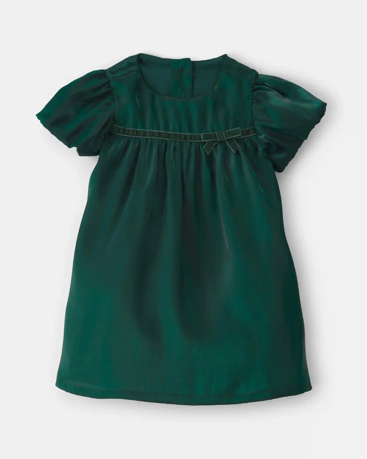Baby Girl Poplin Short-Sleeve Dress - Green