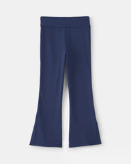 Girls Pull-On Stretch Active Flare Leggings - Navy Blue/Pink