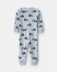 Toddler Boy 1-Piece Construction DreamPlush Snug Fit Pajama - Blue