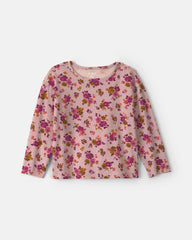 Baby Girl 2-Piece Floral Corduroy Long-Sleeve Dress Set - Pink/Purple